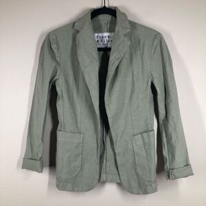 Frank & Eileen Dublin Tailored Blazer Sage Green Cotton Flax Size XXS